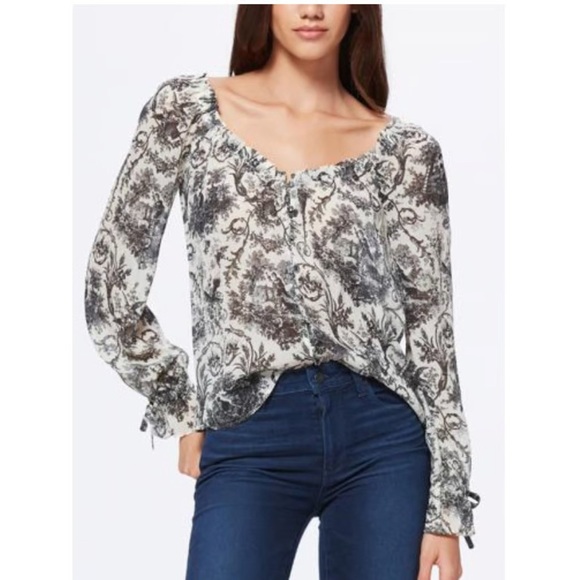 PAIGE Tops - PAIGE / Kiki Blouse Parchment and Black Toile